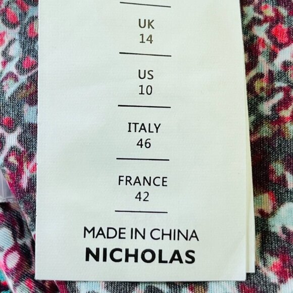 NICHOLAS  V Neck Long Sleeve Blouse US Size 10  Silk Blend  WaterSnake Print - Picture 8 of 12